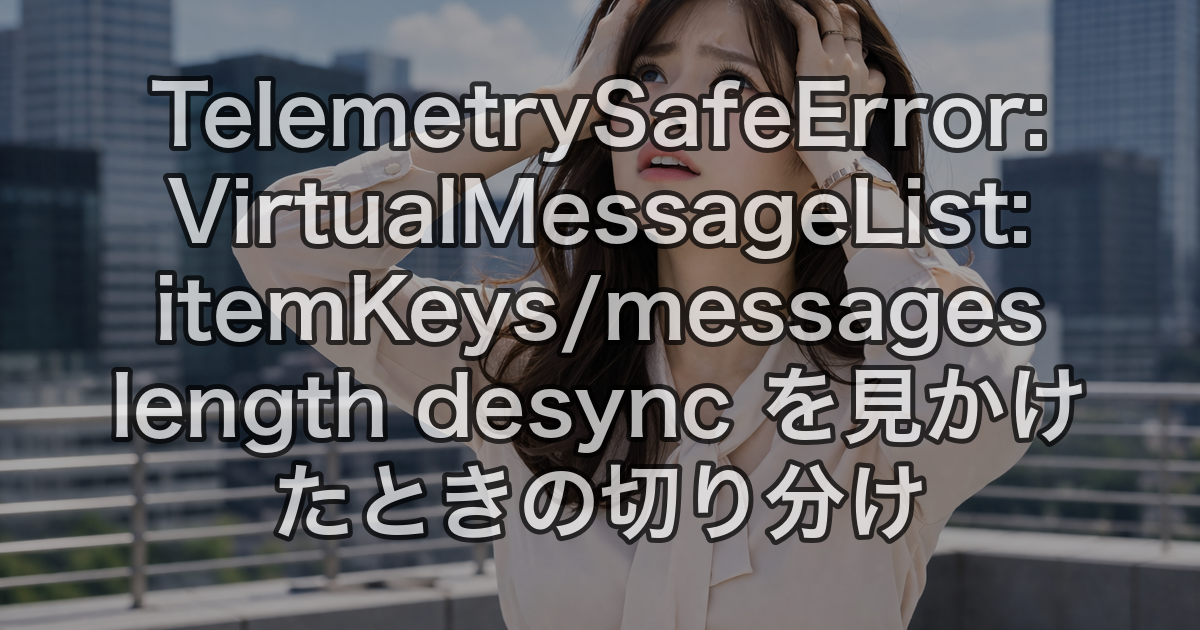 TelemetrySafeError: VirtualMessageList: itemKeys/messages length desync を見かけたときの切り分け