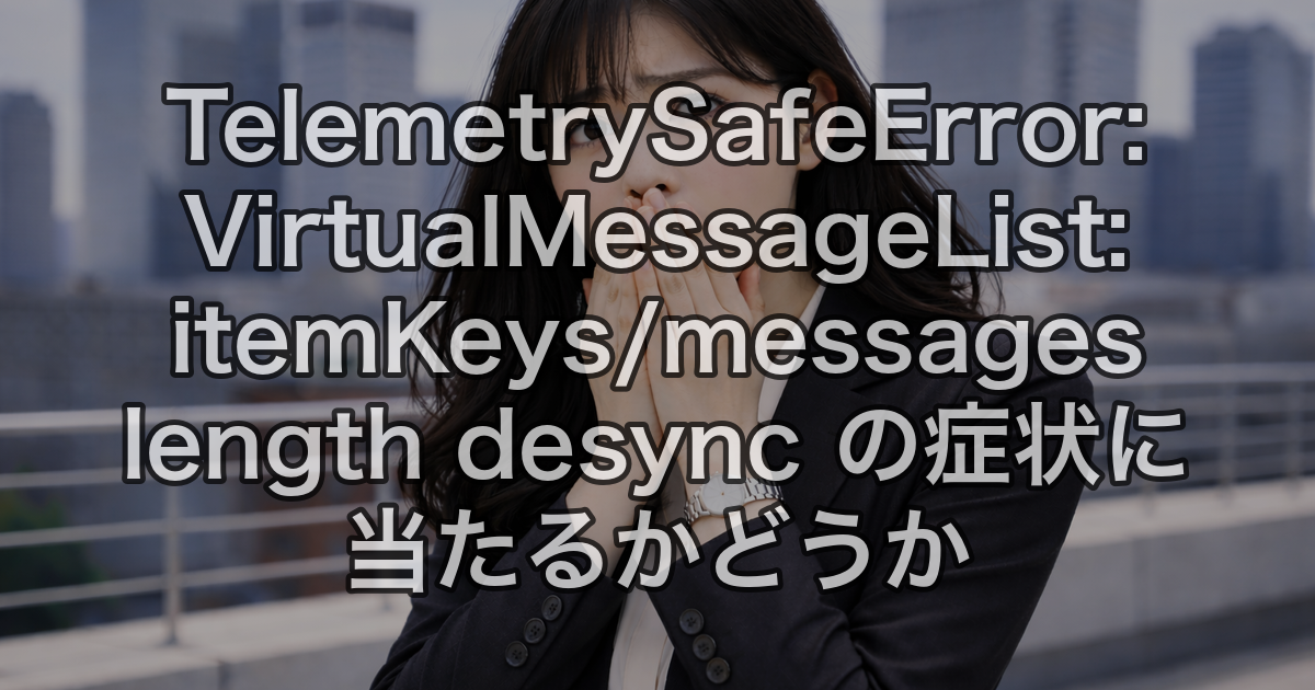 TelemetrySafeError: VirtualMessageList: itemKeys/messages length desync の症状に当たるかどうか