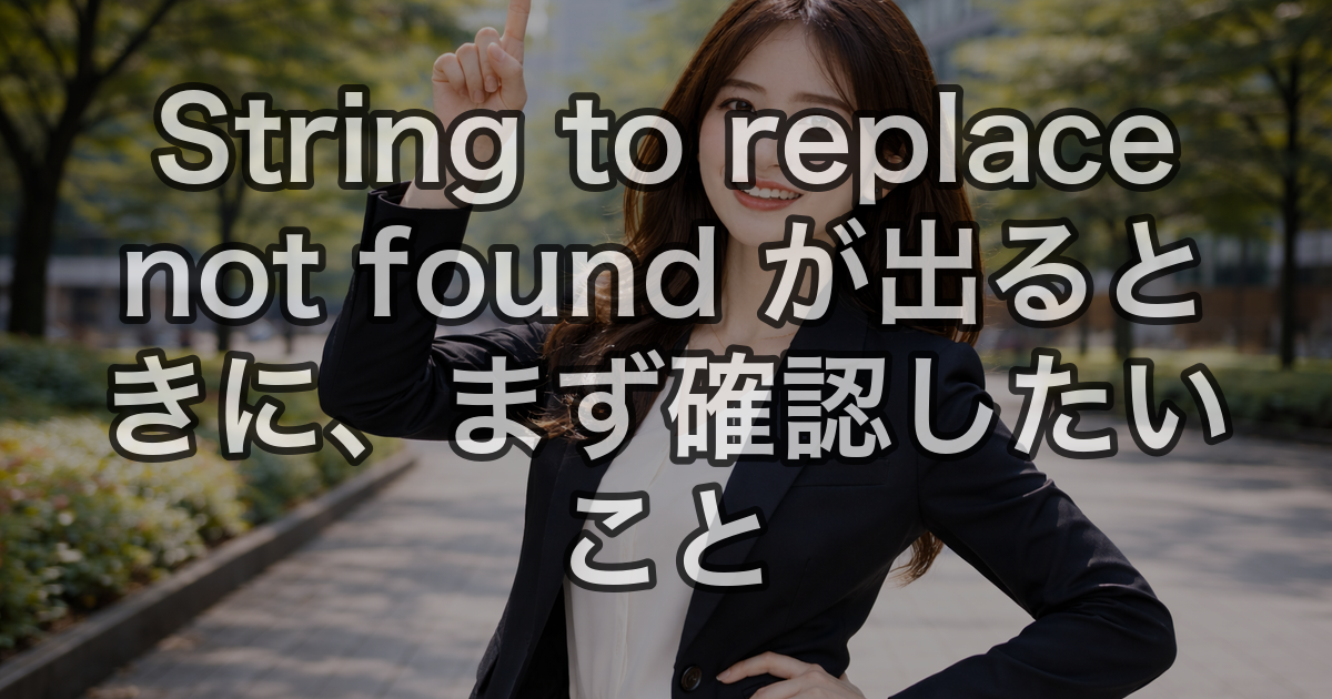 String to replace not found が出るときに、まず確認したいこと