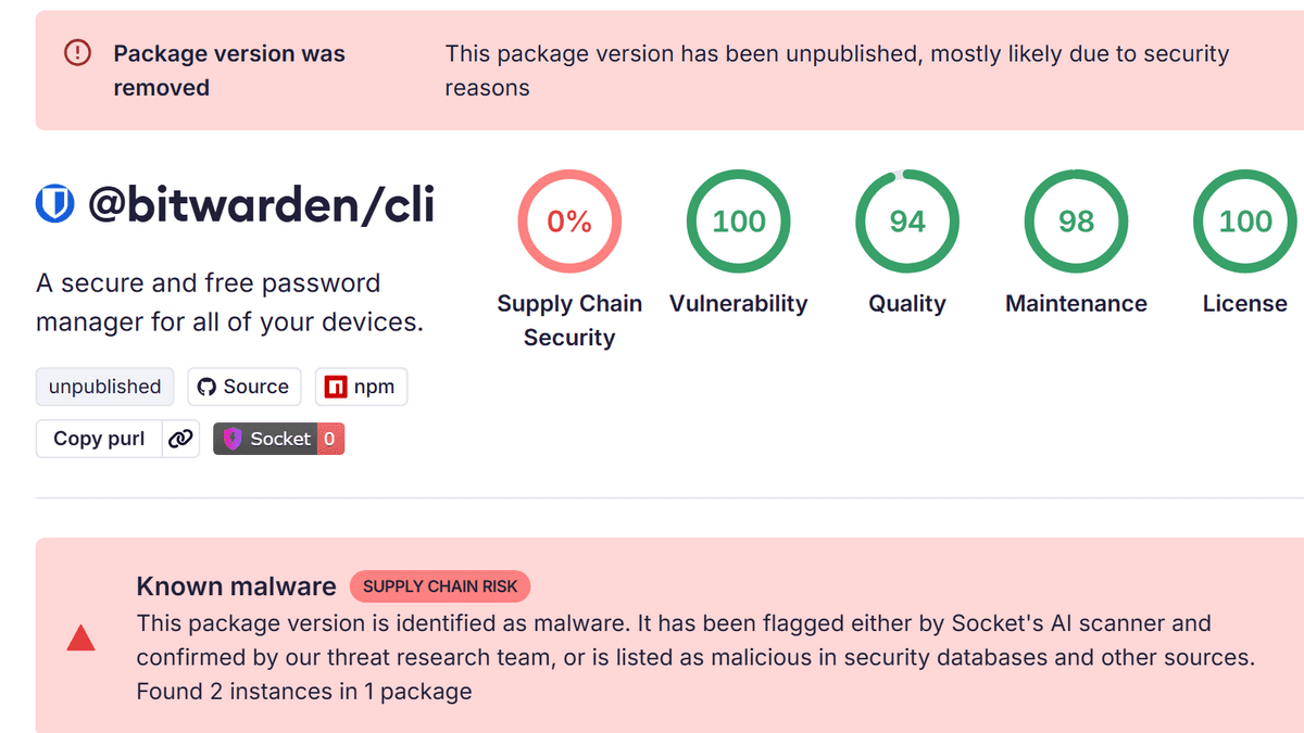 Bitwardenにサプライチェーン攻撃、CLI利用者は要確認