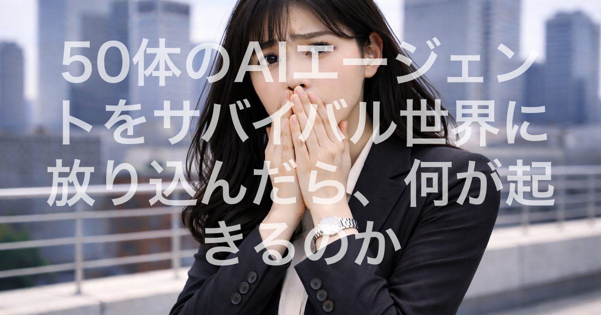 50体のAIエージェントをサバイバル世界に放り込んだら、何が起きるのか