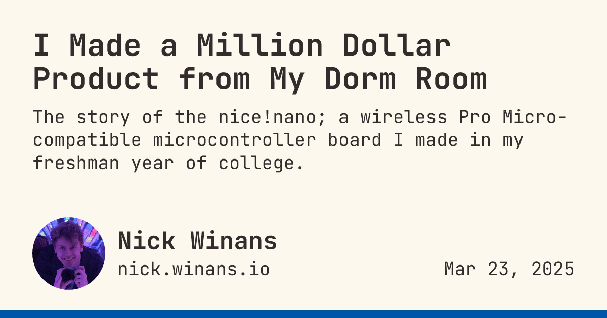 dorm roomから生まれた“ミリオンドル製品”――nice!nano誕生の裏側
