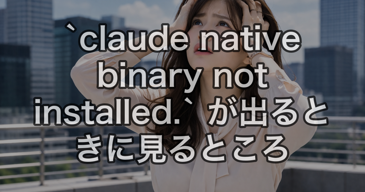 `claude native binary not installed.` が出るときに見るところ
