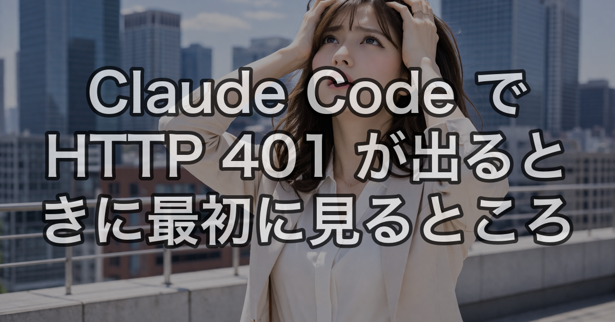 Claude Code で HTTP 401 が出るときに最初に見るところ