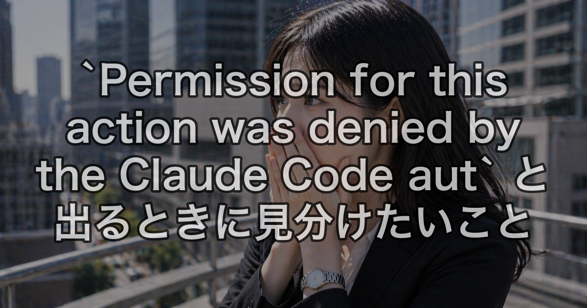 `Permission for this action was denied by the Claude Code aut` と出るときに見分けたいこと