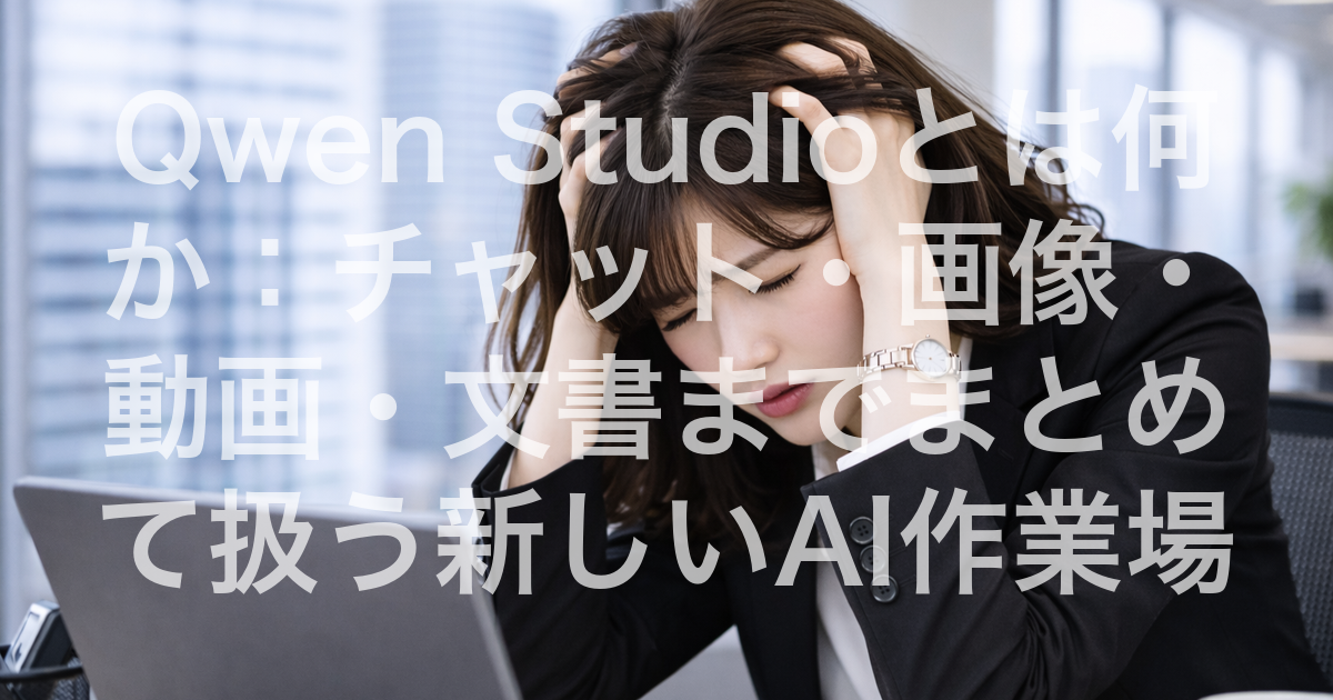 Qwen Studioとは何か：チャット・画像・動画・文書までまとめて扱う新しいAI作業場