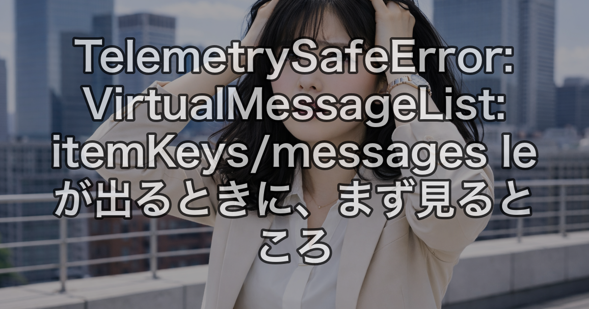 TelemetrySafeError: VirtualMessageList: itemKeys/messages le が出るときに、まず見るところ